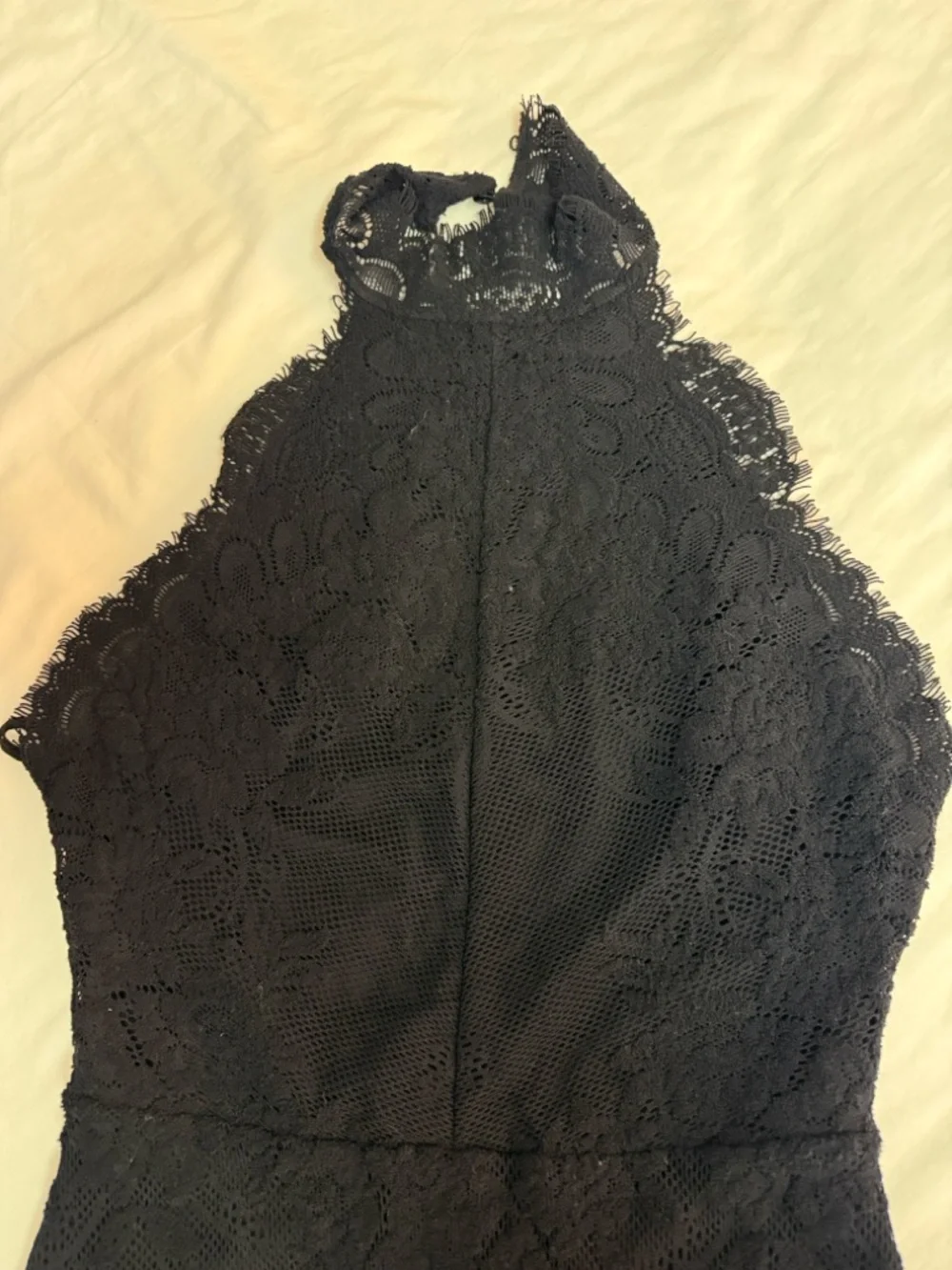 Free People Black Harper Lace Halter Mini Dress - Picture 3 of 8